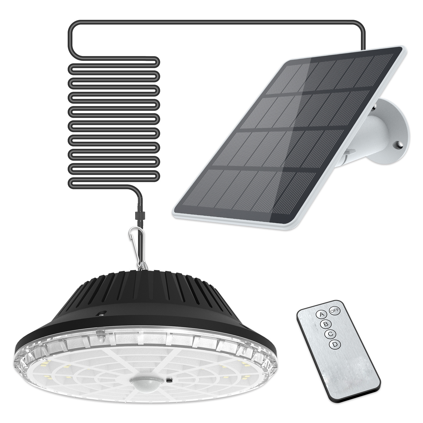 Solar Ceiling  Lamp Outdoor-Security Porch Light with  Remote Control Solar Barn Light for Shed, Porch, Patio, Garage