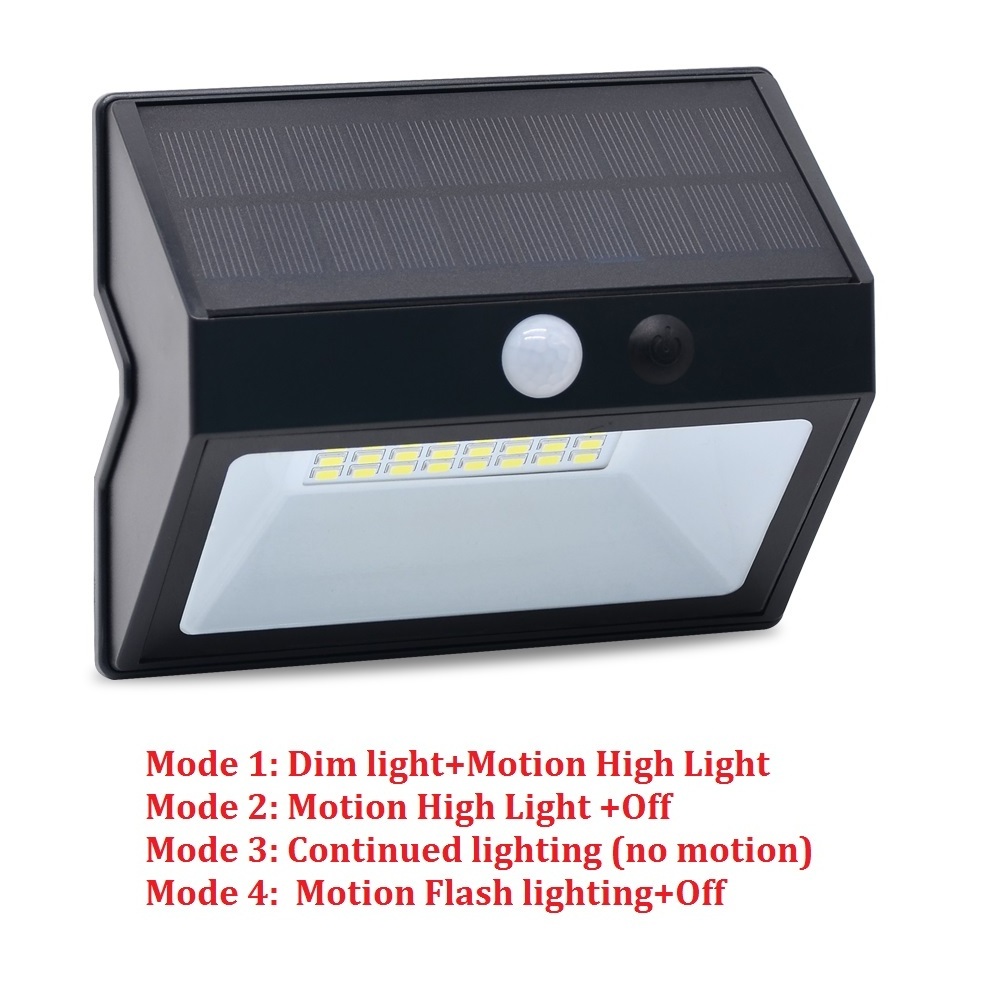 PIR motion solar outdoor spotlight super bright with 4 work mode solar gate light water proof IP65