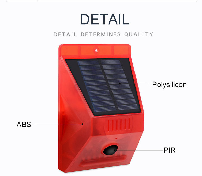 Original design solar alarm with remote 129db siren solar home alarm system waterproof IP65 solar intruder alarm