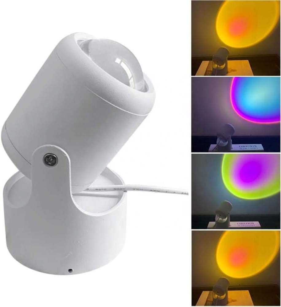 2021 Sunset Lamp 180 Degree Rotation Rainbow Projector Lamp Sunset Night Light Romantic LED Light for Kids Adults Home Party