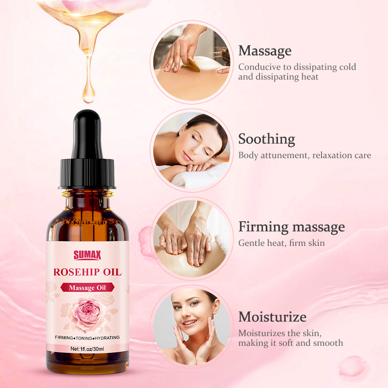 Professional Skincare Gua Sha Facial Tools And Rosehip Massage Oil Set Face Spa