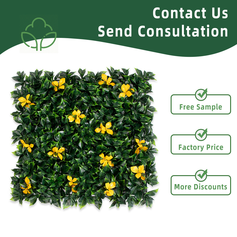 P201 Artificial Boxwood Hedge Greenery Wall Covering Grass Panel Green Foliage Living Wall for Balcony Privacy Screen