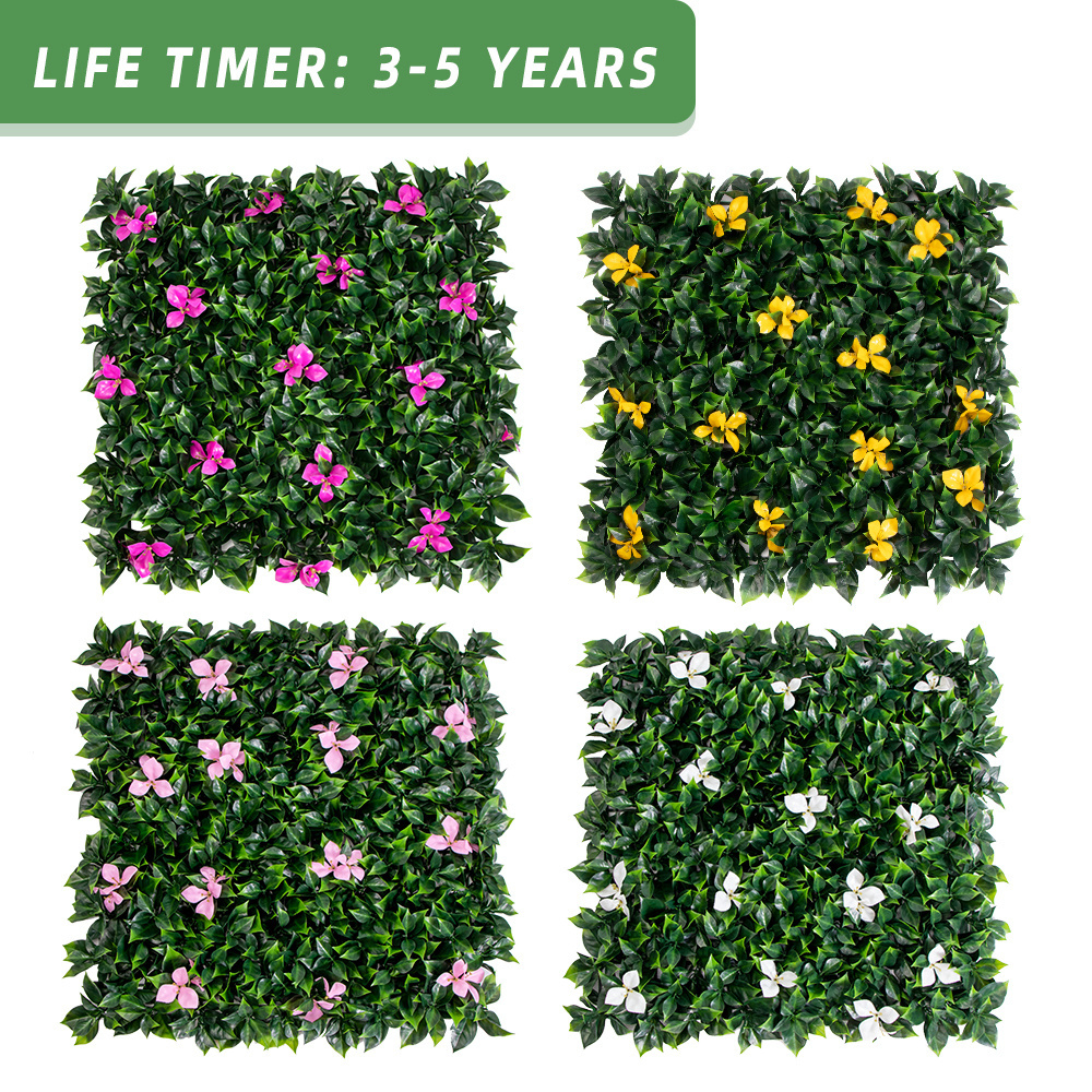 P201 Artificial Boxwood Hedge Greenery Wall Covering Grass Panel Green Foliage Living Wall for Balcony Privacy Screen