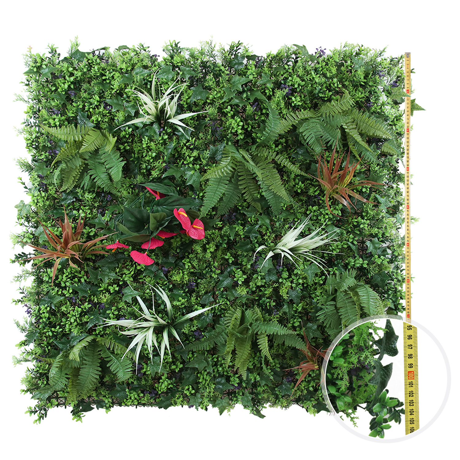 Ruopei 100*100cm Boxwood Hedge Artificial Green Foliage Panel Plant Grass Green Wall for Garden Outdoor Decoration