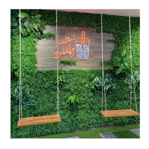 P4-5 High quality Plastic Greenery Wall Leaves Hedge Boxwood Panel Artificial  Grass for Outdoor Decoration