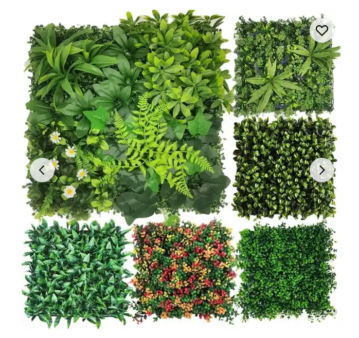 P174 Ruopei Wholesale Plastic Plant Green Wall Faked Grass Backdrop Artificial Plant Wall Panel for Privacy Fence