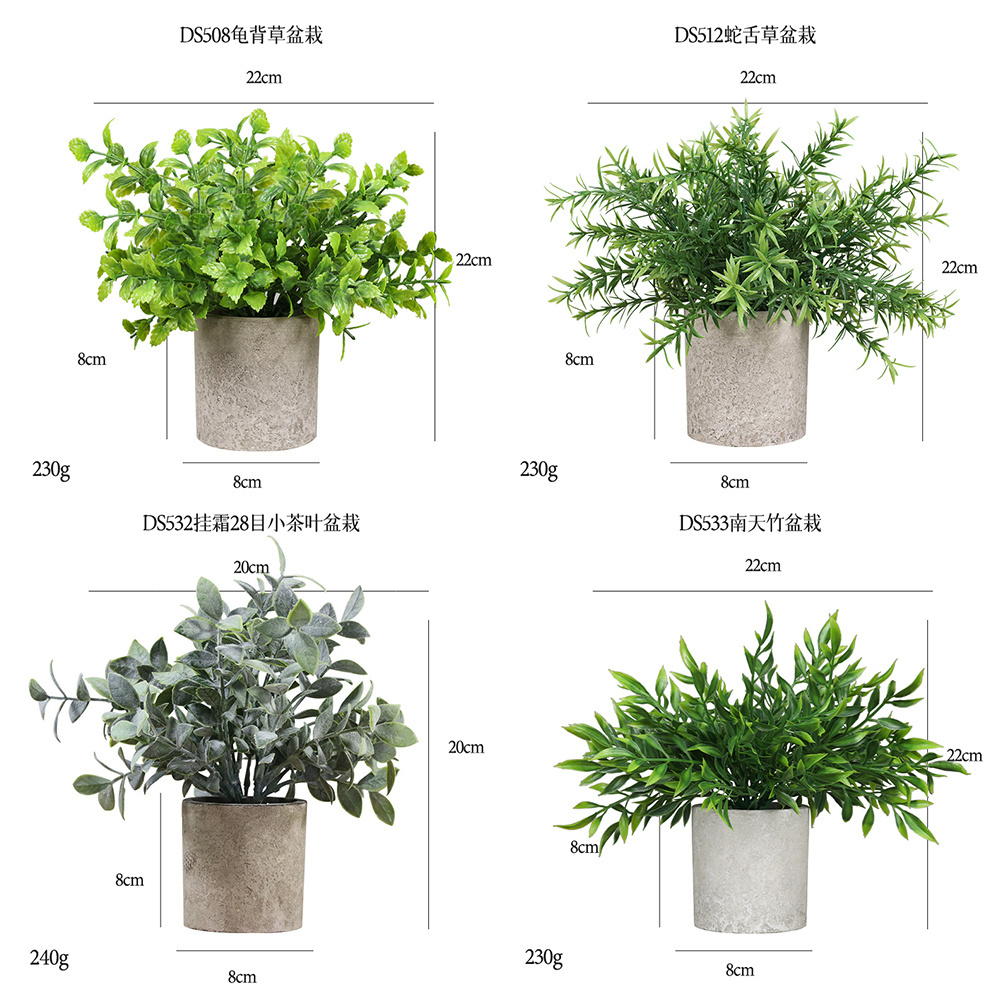 DS501Mini Potted Faked Plant Faux Plastic Small Eucalyptus Rosemary Plant in Pot for Bathroom Kitchen Farmhouse Room Decor