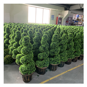 PZ-ZH Wholesale Faux Modern Large Bonsai Live Topiary Boxwood Plant Green Artificial Trees for Indoor Decorative