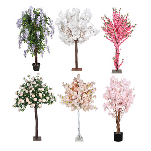 PZ-ZH Wholesale Christmas Flower Plant Large Plastic Cherry Blossom Artificial Tree for Wedding Decor Centerpiece