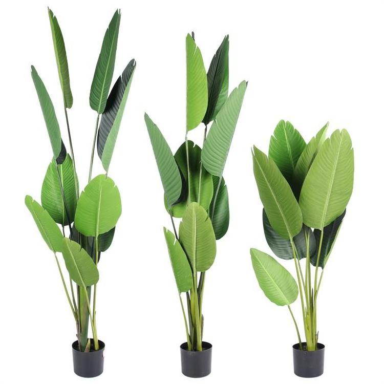 PZ6 Wholesale greenery artificial bonsai banana leaves trees for outdoor home garden decor