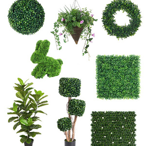 P6-3 Green Leaves Backdrop Faux Plant Panel Artificial Grass Wall for Vertical Garden Privacy Wall Decor