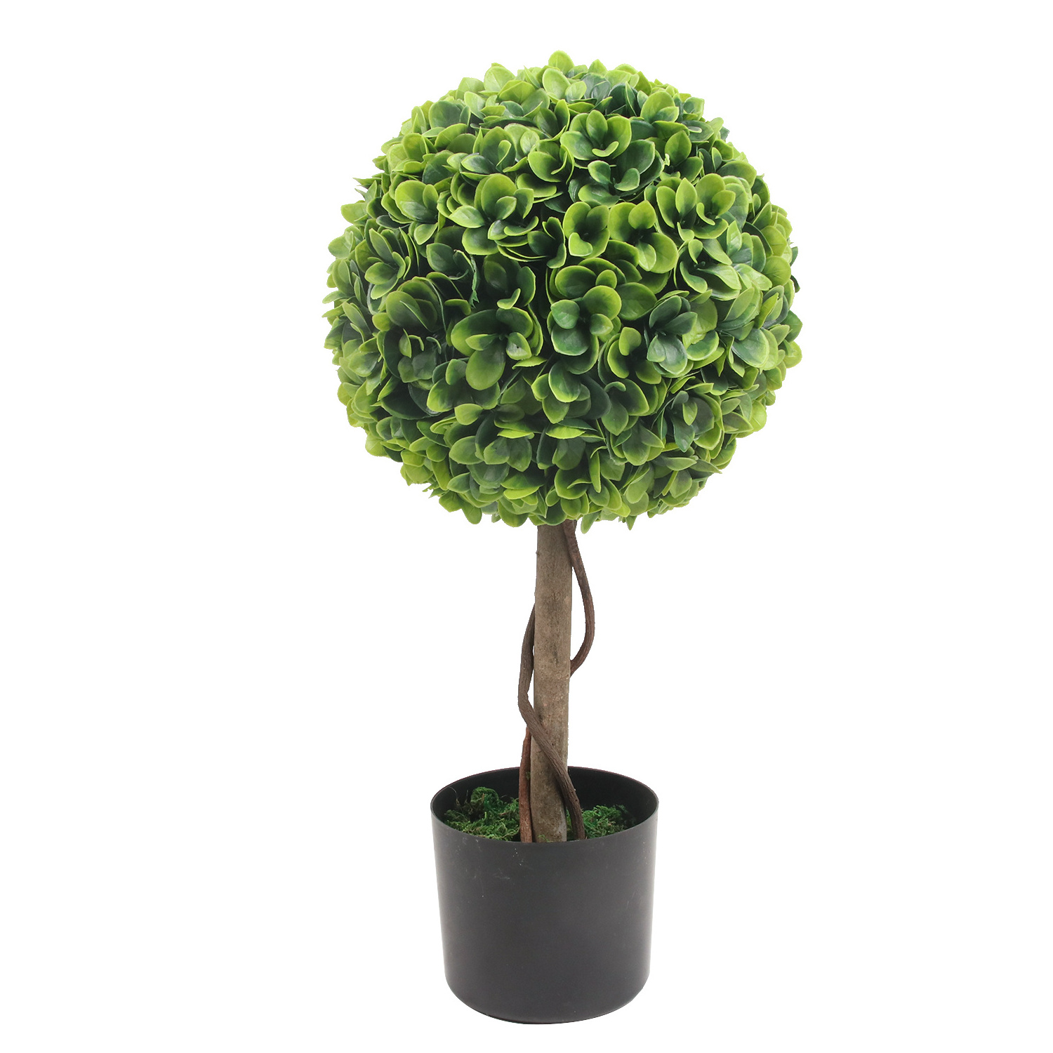 Ruopei 3ft Boxwood Topiary Set of 2 Faux Grass Ball Spiral Tree Artificial Plant Bonsai Topiary Tree for Outdoor Decor