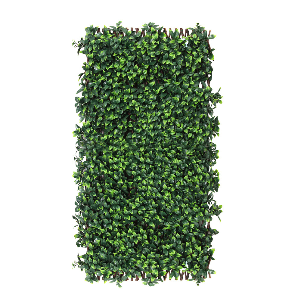 Z-19 Garden Decoration Retractable Artificial Green Leaf Expandable Faux Ivy Privacy Grass Fence Trellis