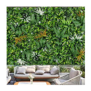 Pq7 Vertical Garden 100x100cm Plastic Green Grass Wall Plant Backdrop Artificial Hedge Boxwood Panels