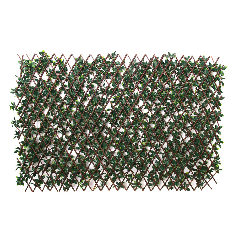 Z-19 Garden Decoration Retractable Artificial Green Leaf Expandable Faux Ivy Privacy Grass Fence Trellis