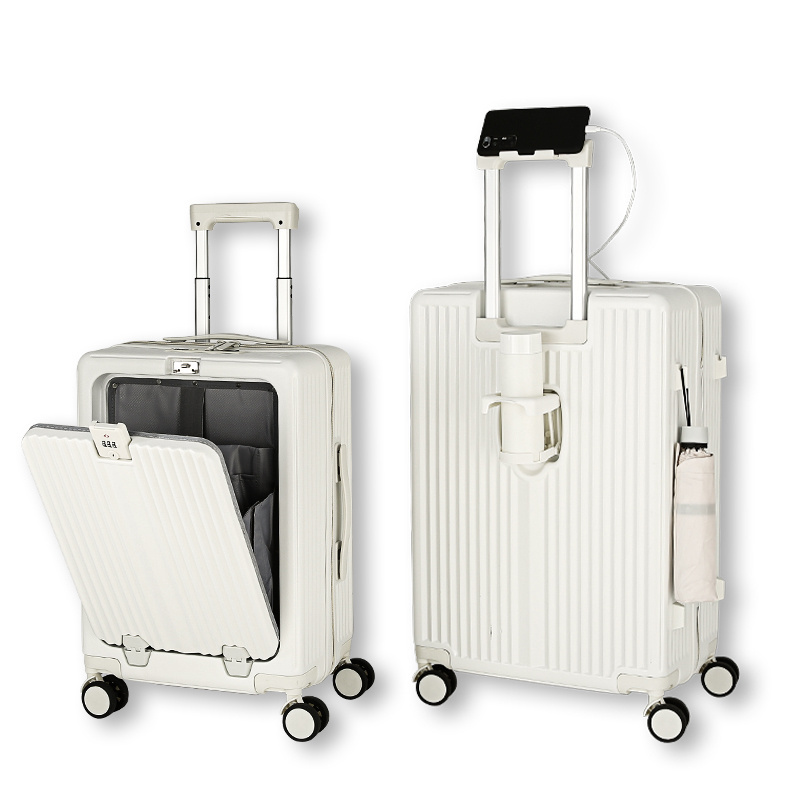 2024 All aluminum luggage with removable wheels hot selling hand luggage suitcase zipper style it luggage