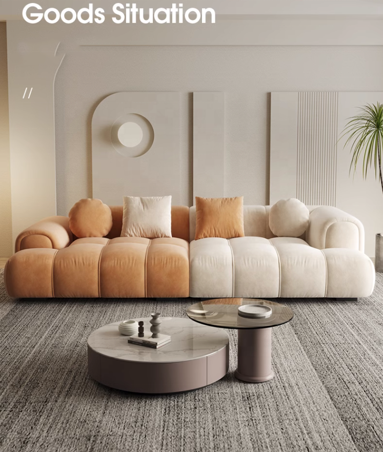 Modern cashmere marshmallow sofa fast sleeper comfortable living room furniture sofa bed