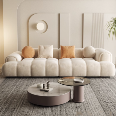 French wohnzimmer beige living room sofa set comfortable white sectional modular l shape sofa designer cloud couch nordic sofa