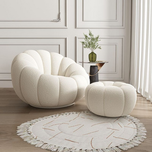 Lounge Couches Adulte Puff Boucle Living Room Lazy Single Couch Small Pumpkin Shaped Sofa Chair