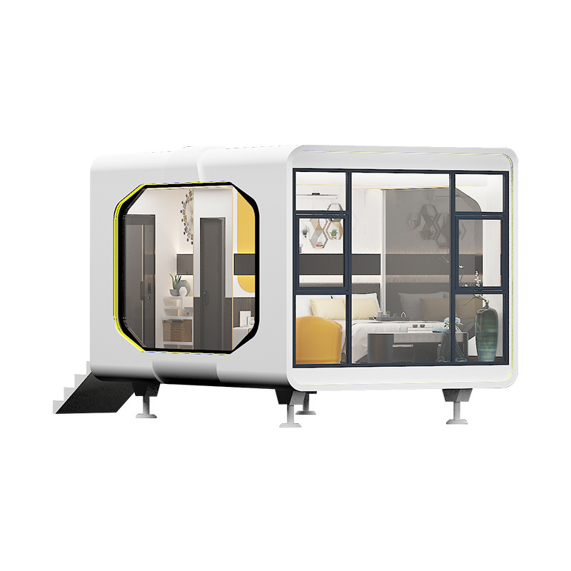 Specialized factory custom modern cube shape galvanized square steel space container homes mobile capsule sleeping pod outdoor