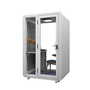 Oem odm custom  1.4x1.2x2.3m sound insulation office booth meeting pods pod portable soundproof room