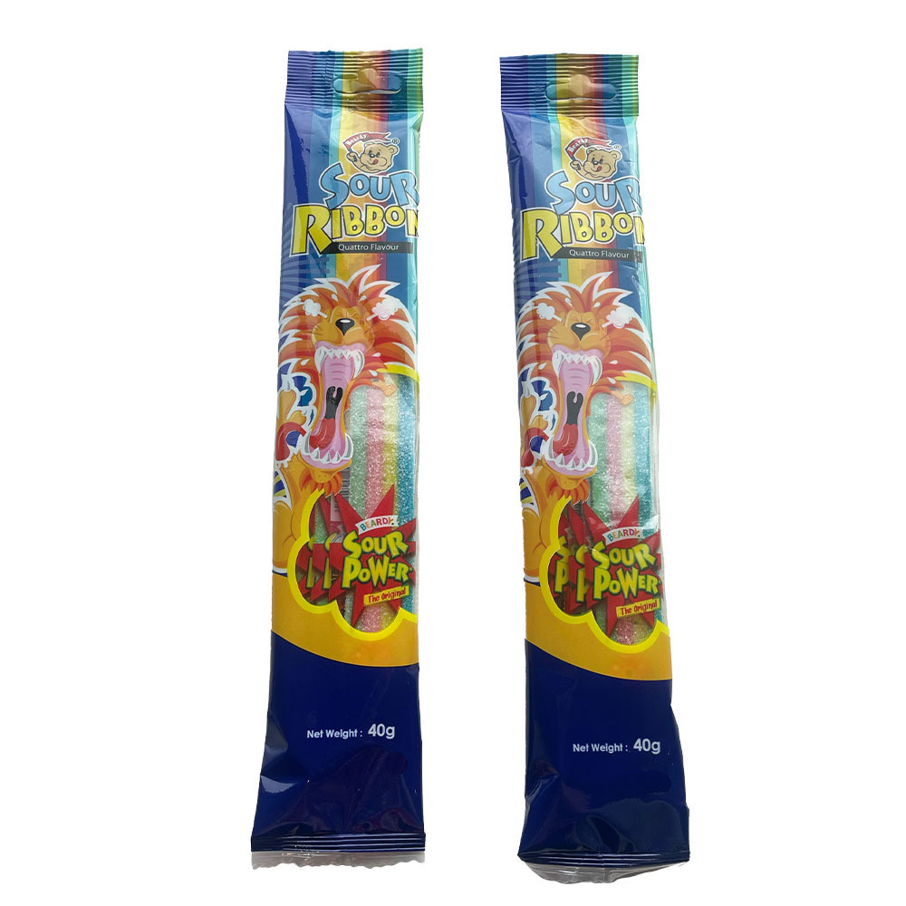 HOT SELLING CHILDHOOD SNACK CANDY BEARDY SOUR RIBBON QUATTRO FRUIT FLAVOUR CHILDREN FAVOURITE MALAYSIA WHOLESALER