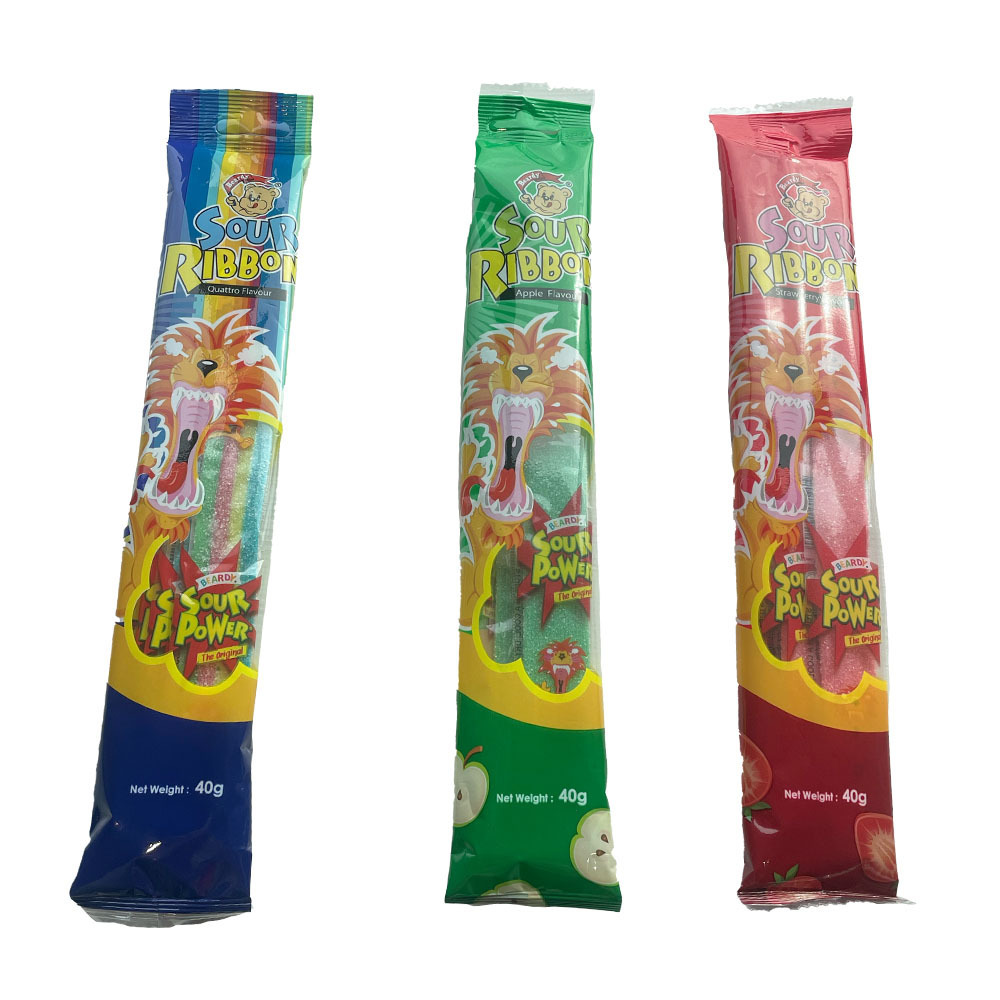 HOT SELLING CHILDHOOD SNACK CANDY BEARDY SOUR RIBBON QUATTRO FRUIT FLAVOUR CHILDREN FAVOURITE MALAYSIA WHOLESALER