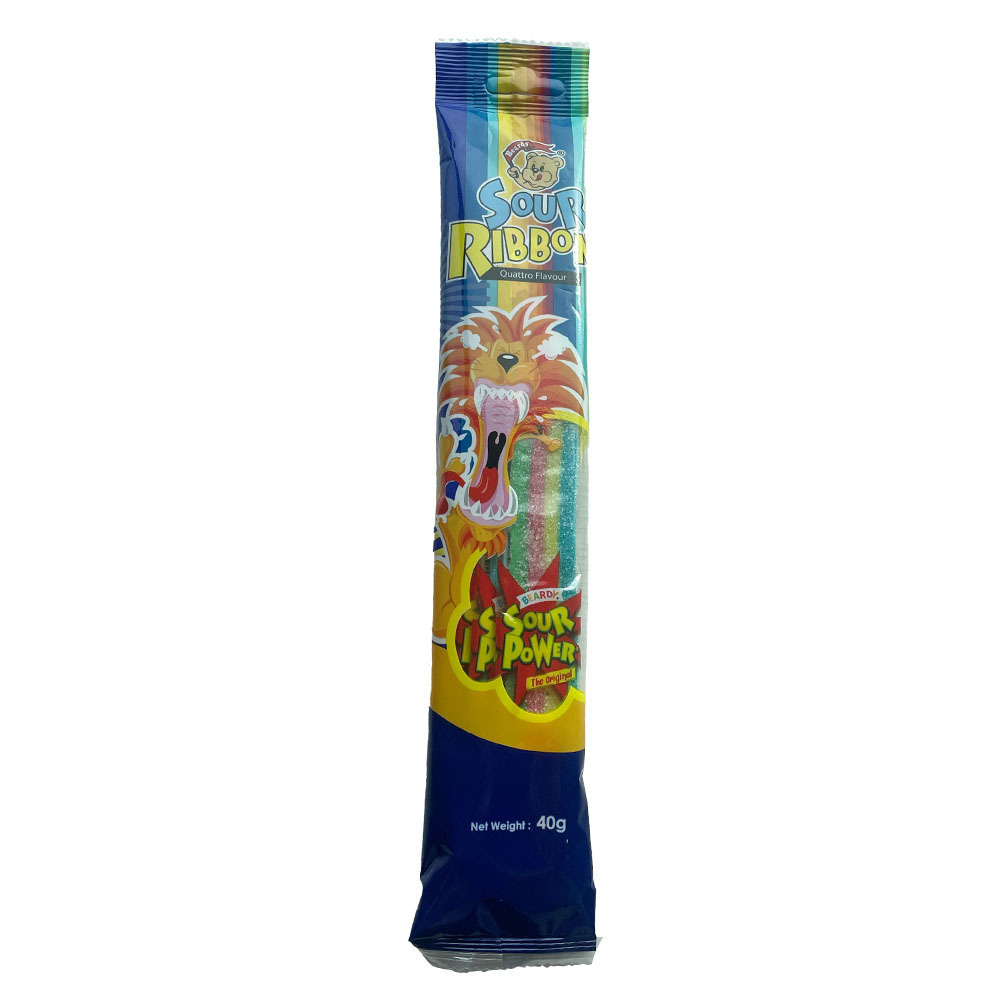 HOT SELLING CHILDHOOD SNACK CANDY BEARDY SOUR RIBBON QUATTRO FRUIT FLAVOUR CHILDREN FAVOURITE MALAYSIA WHOLESALER