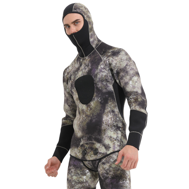 SBART High Quality 5mm Neoprene Spearfishing Wet Suit 2pcs Sets Long Sleeve Open Cell Scuba Diving Surfing Wetsuit