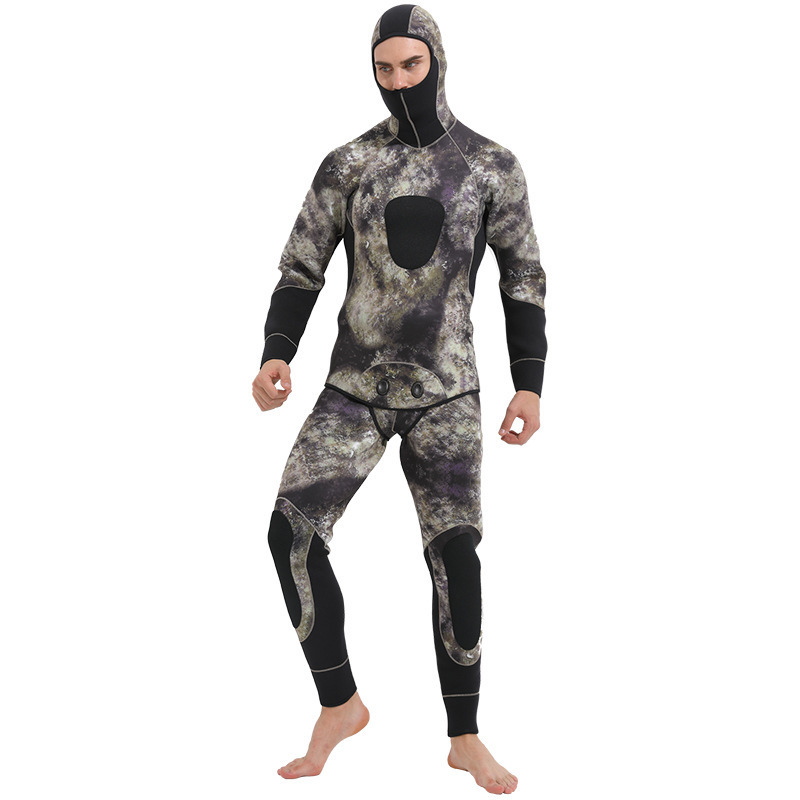 SBART High Quality 5mm Neoprene Spearfishing Wet Suit 2pcs Sets Long Sleeve Open Cell Scuba Diving Surfing Wetsuit