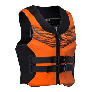 SBART Adult Neoprene EPE Foam Life Jacket Water Sport Safety Buoyancy Vest Orange Color Swimming Marine Surfing Kayak Life Vest