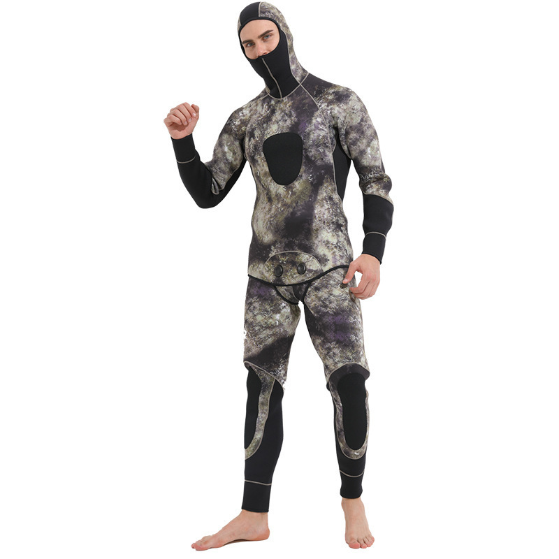 SBART High Quality 5mm Neoprene Spearfishing Wet Suit 2pcs Sets Long Sleeve Open Cell Scuba Diving Surfing Wetsuit