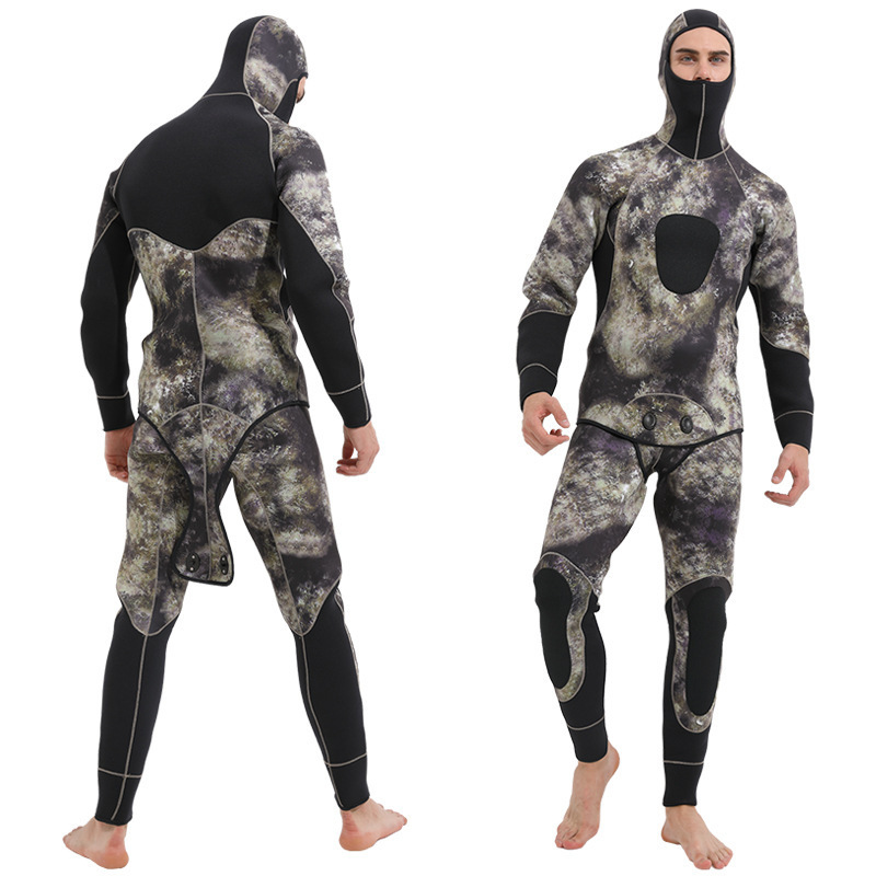 SBART High Quality 5mm Neoprene Spearfishing Wet Suit 2pcs Sets Long Sleeve Open Cell Scuba Diving Surfing Wetsuit