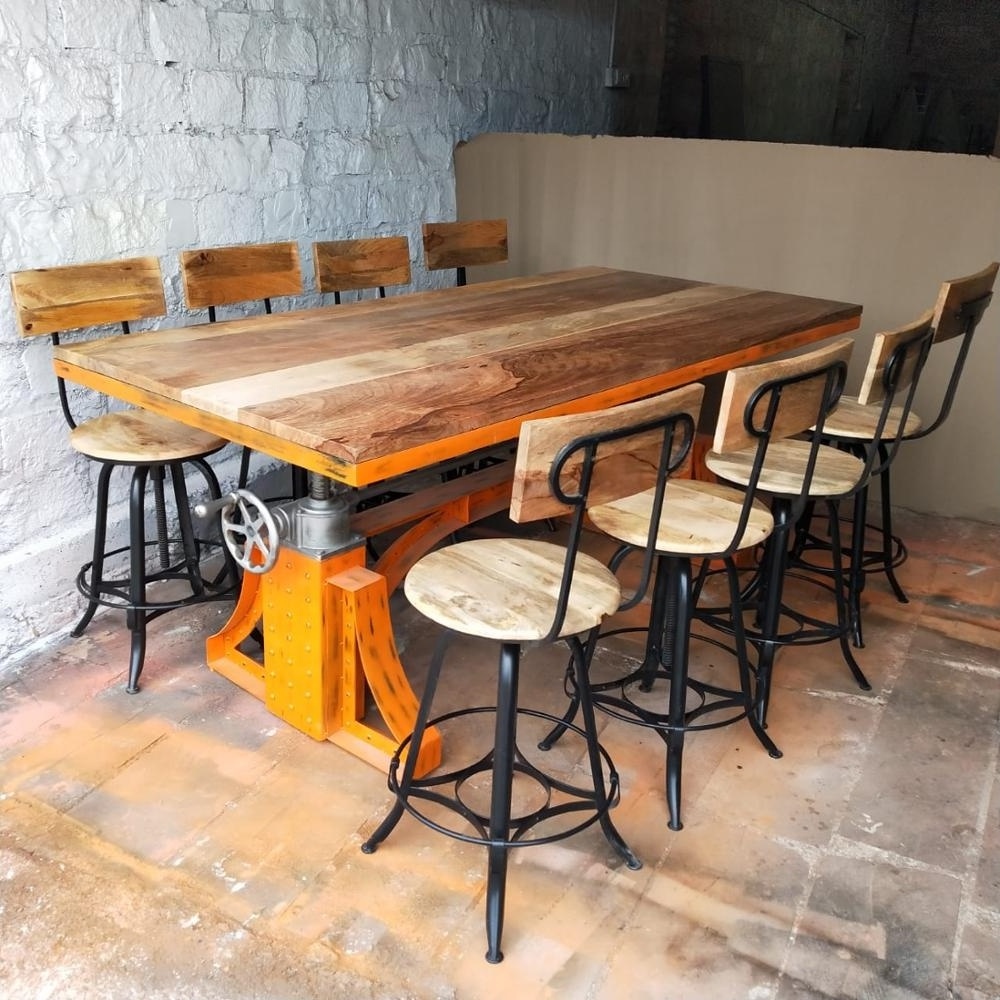 Industrial BRONX  crank Dining table Base