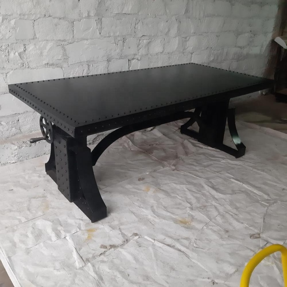 Iron Top BRONX Crank Table ,Vintage Industrial Retro Dining Table