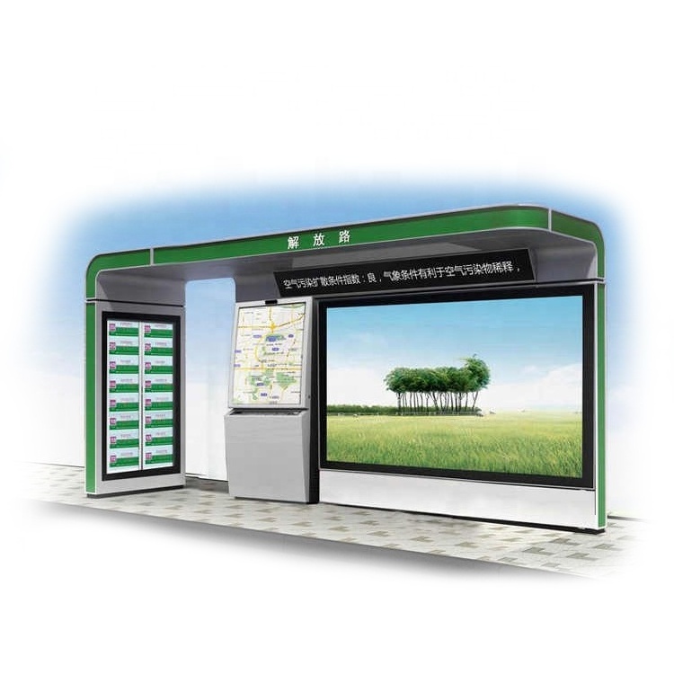 High quality smart bus stop manufacturer bus  shelter with announcement system