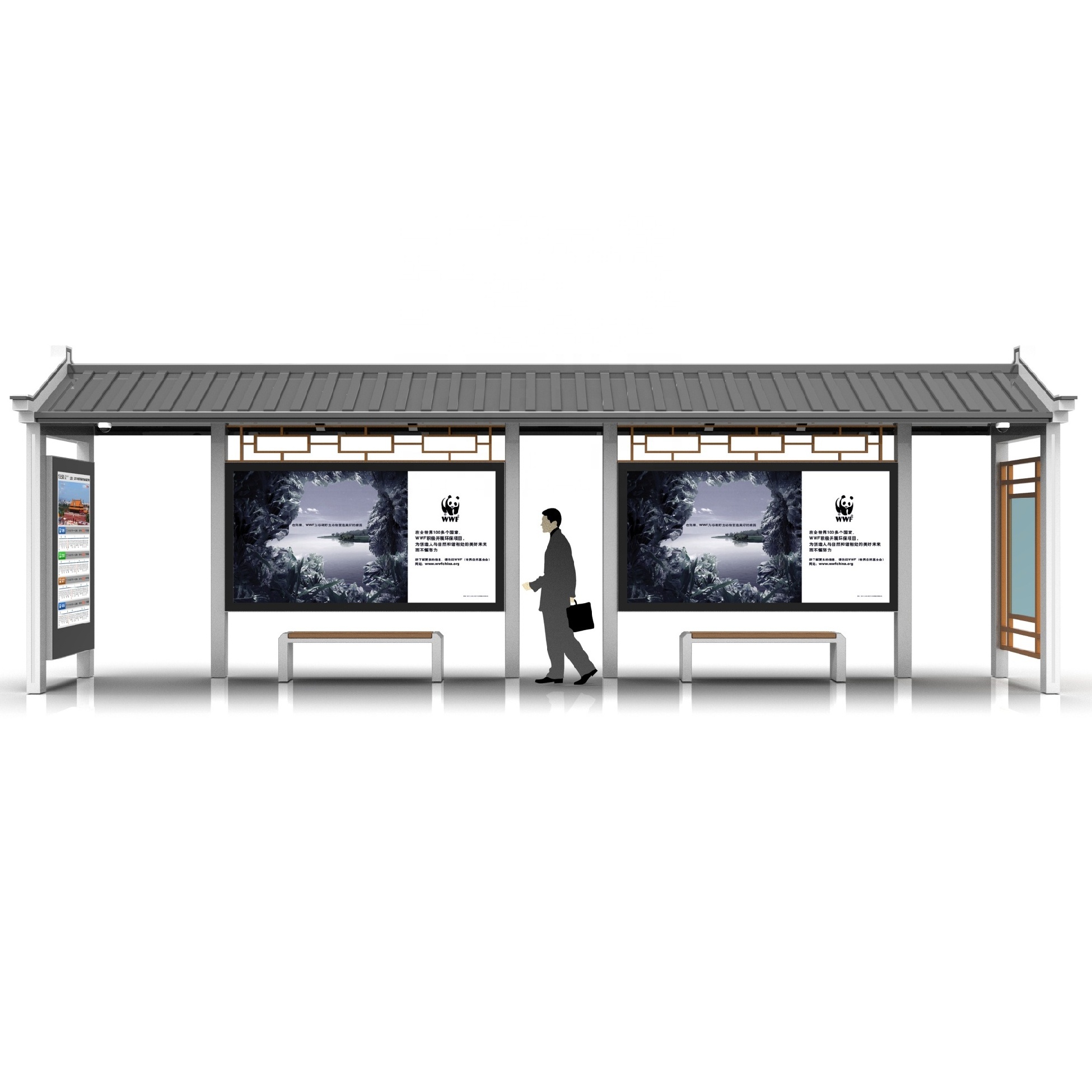 Best Price Fine Design Smart Urban Modern Bus stop Shelter for Sale