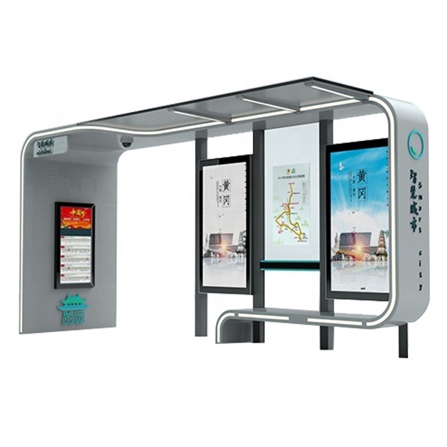 China Supplier  Customized  Smart Modern Bus Stop Shelter For Sale