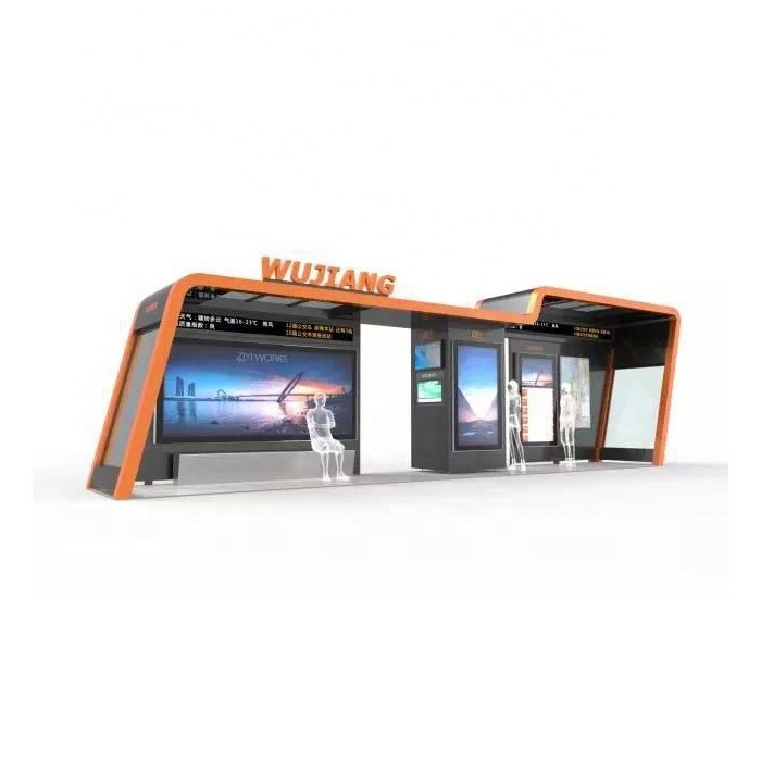 High quality smart bus stop manufacturer bus  shelter with announcement system