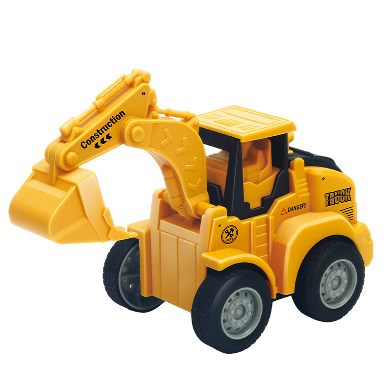 Ruunjoy Children's toys engineering car full set of excavator hook machine forklift pressing back inertial sand shoveling toy