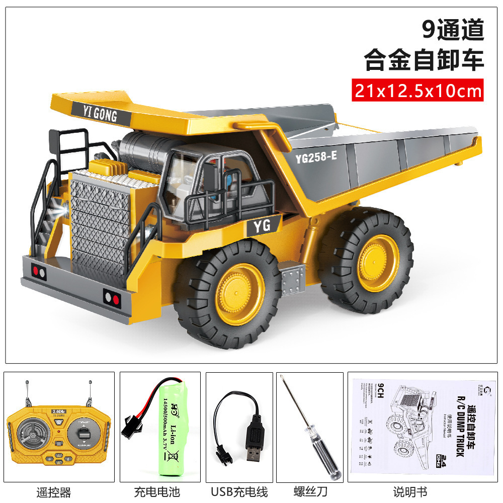 Top selling Alloy 1:16 rc construction toys vehicles remote radio control toys tractor trucks excavator toy car for kids