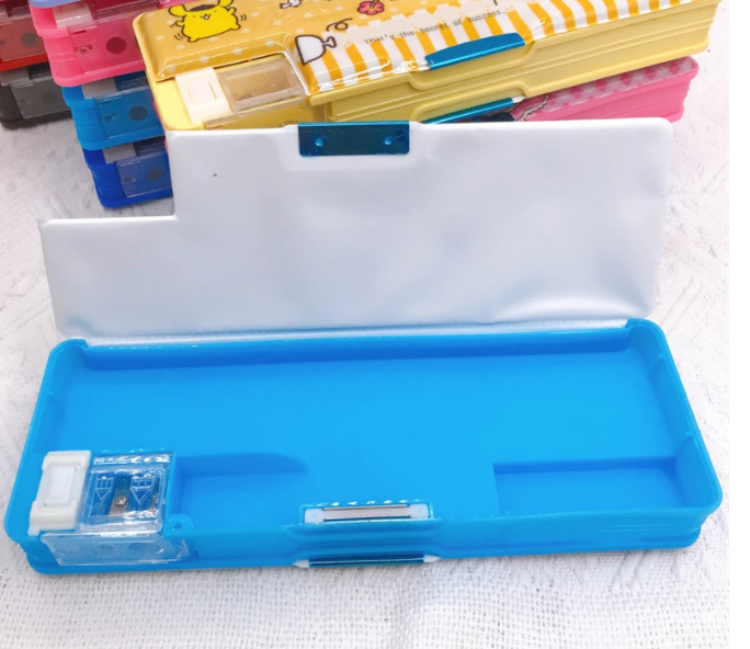 Ruunjoy Sanrioed Double-sided Pencil Case Stationery Box Children's Multifunctional Pencil Case with Pencil Sharpener Student