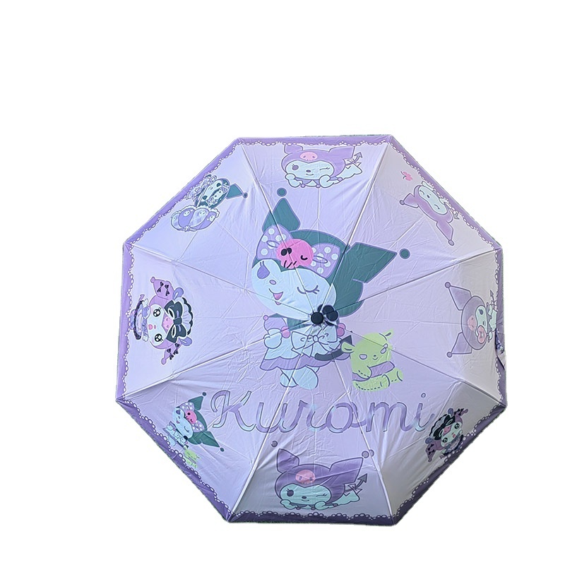 Ruunjoy sanrio series UV printing folding umbrella custom Kuromi cute cartoon student automatic portable High quality Umbrella