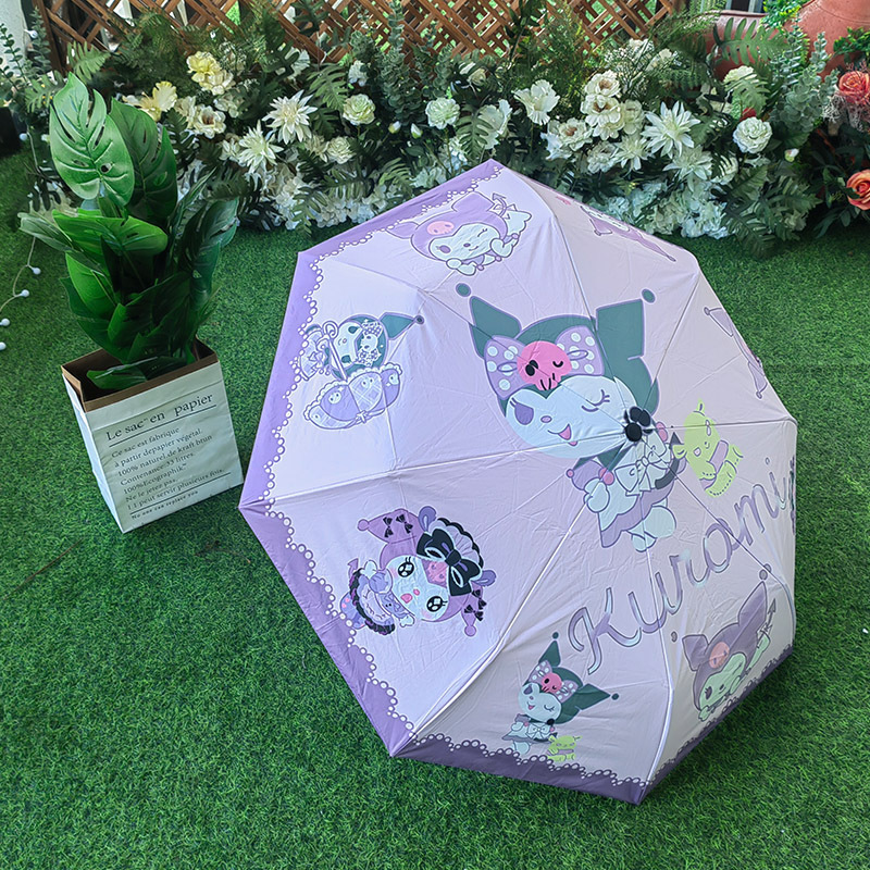 Ruunjoy sanrio series UV printing folding umbrella custom Kuromi cute cartoon student automatic portable High quality Umbrella