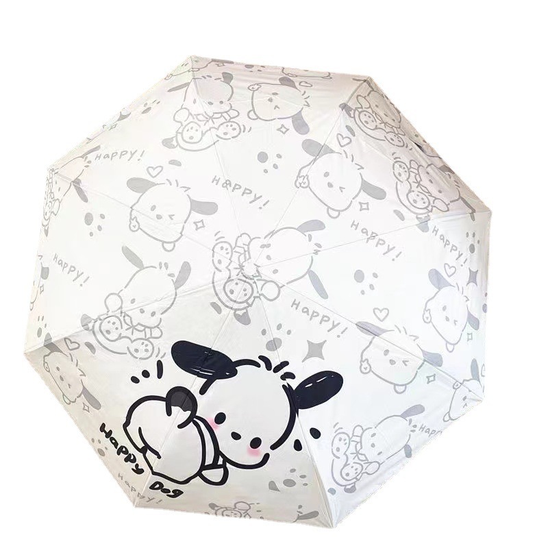 Ruunjoy custom Sanrio Umbrella kawaii anime Pochacco Vinyl UV Protection Sunshade Cute Compact Portable Travel Folding Umbrella