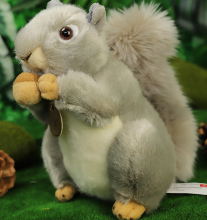 Ruunjoy 20cm Lovely Simulation Squirrel Peluche Toys Kawaii Sitting Squirrel Plush Doll Kawaii Gift for Children Kids Doll