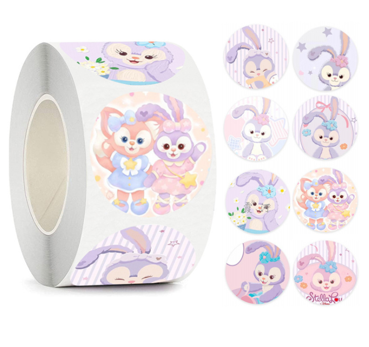 Ruunjoy Kawaii Sanrio Thank You Stickers Roll Hello Kitty Kuromi Cartoon Sealing Labels Decals Cute Kids Reward Sticker