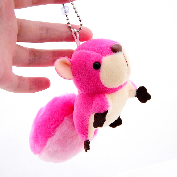 15cm custom cute plush toy plush keychain stuffed animal toy squirrel plush keychain peluche mini plushies pendant