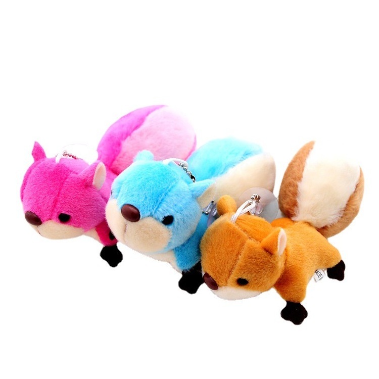 15cm custom cute plush toy plush keychain stuffed animal toy squirrel plush keychain peluche mini plushies pendant