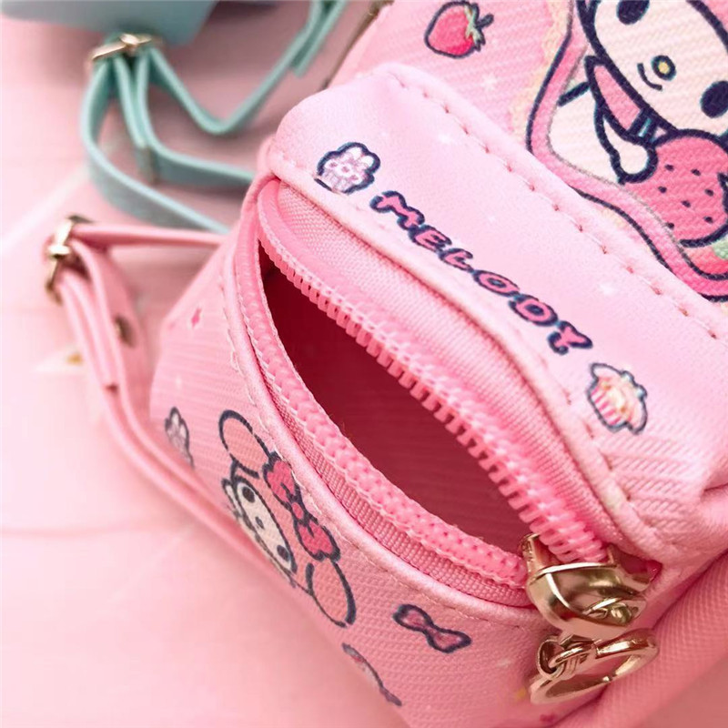 RuunJoy PU Mini Bag Cartoon Crossbody Bags Shoulder Messenger Portable Multifunctional Backpacks KT Kawaii Coin Pouch for Girls